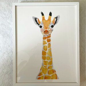Baby Animal Giraffe - Minted - Framed - Nursery Art - 12x15